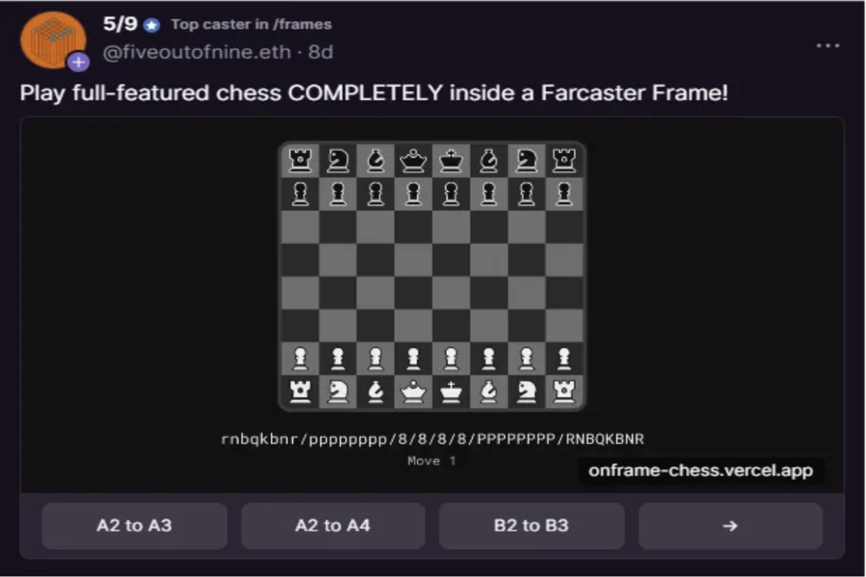 Farcaster social trading game frame