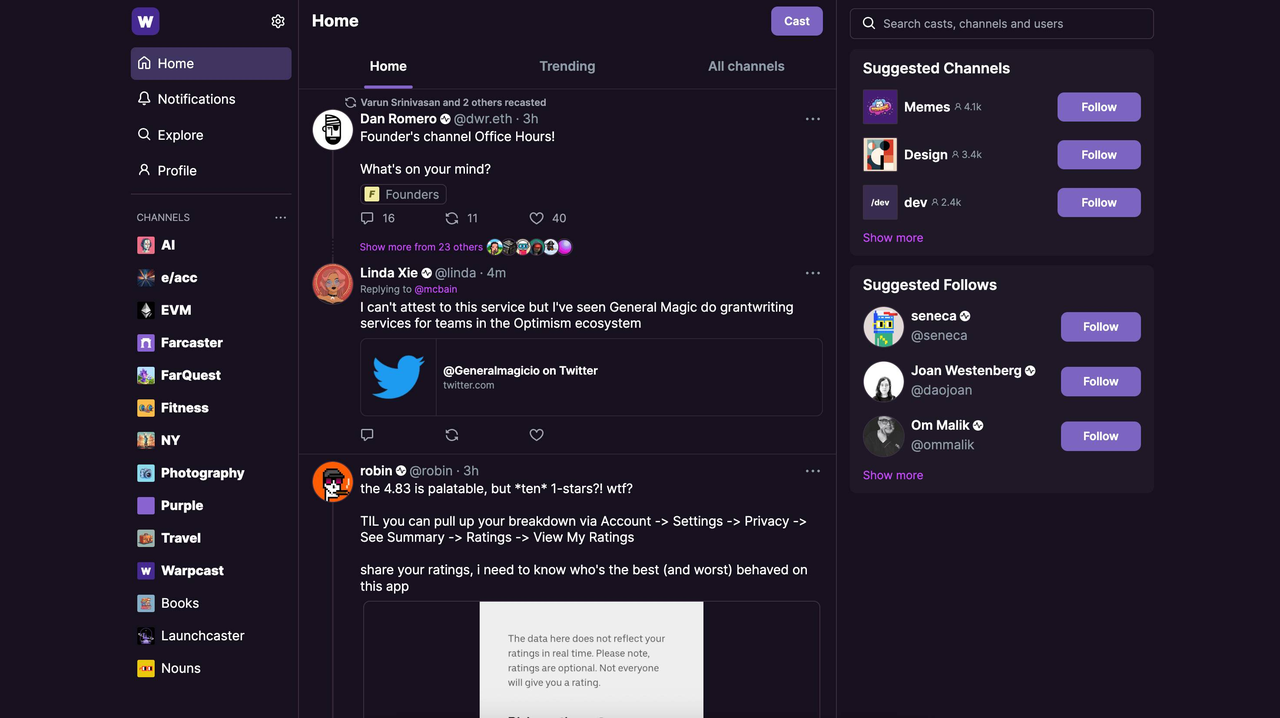 Farcaster channel discussion participation